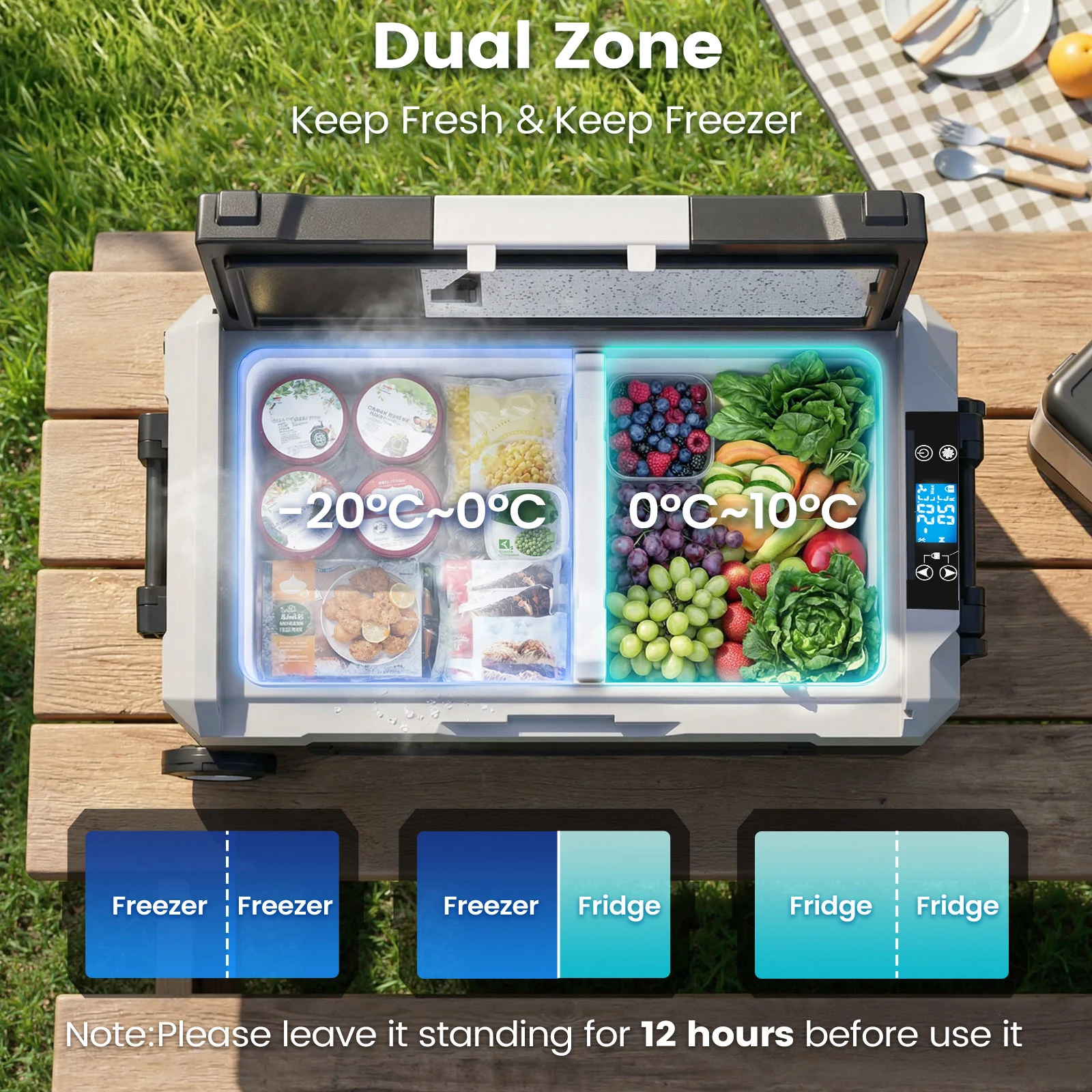 Hcalory Dual Zone Car Fridge 35/45/55L — Niuxtech