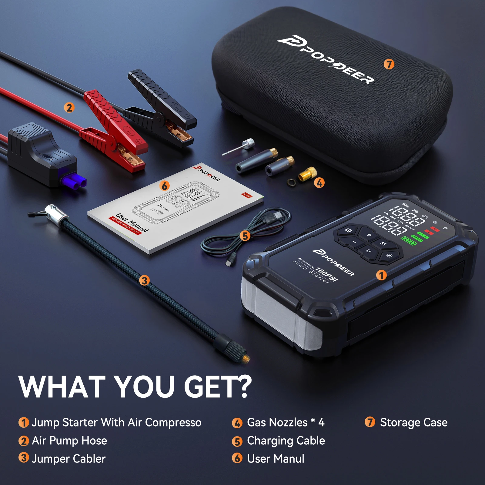 POPDEER PD-JA66 car jump starter 6000A — Niuxtech