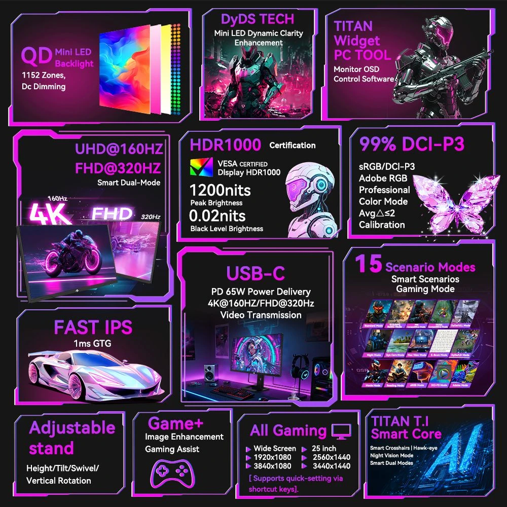 Titan Army P275MV PLUS 27″ monitorius 4K 160Hz — Niuxtech