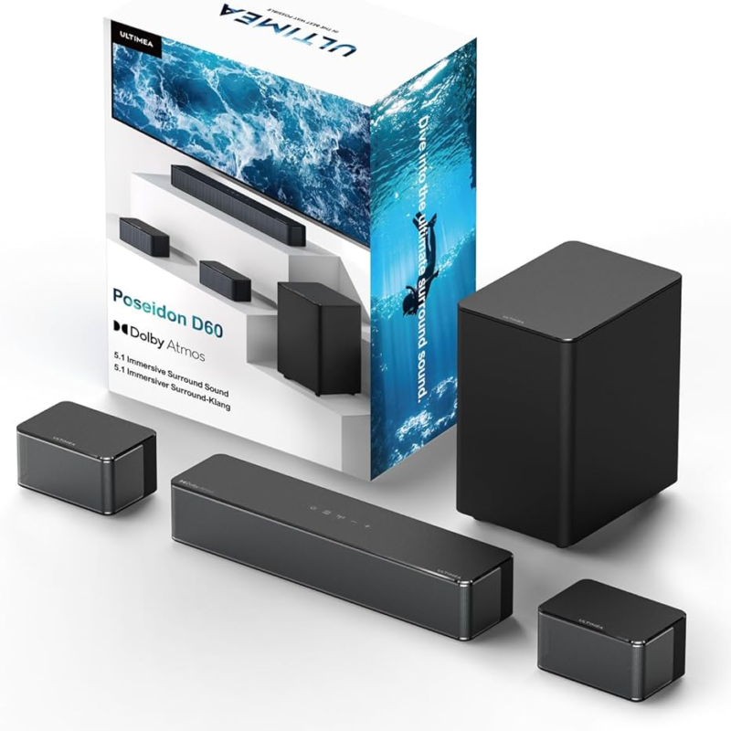 Ultimea Poseidon D60, sonido 5.1 con soporte Dolby Atmos, Bluetooth y eARC